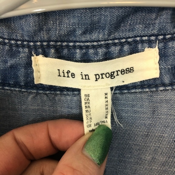 𝅺life in Progress Chambray Button down - Picture 2 of 3